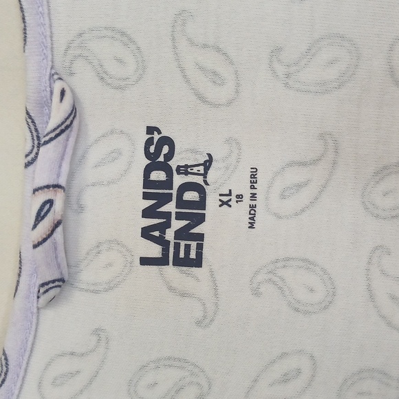 Lands End Paisley Print Light Purple Night Gown Dress Sz XL - Picture 2 of 5